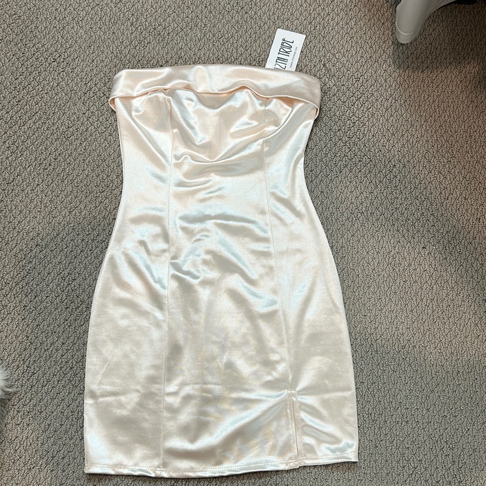 White silk dress